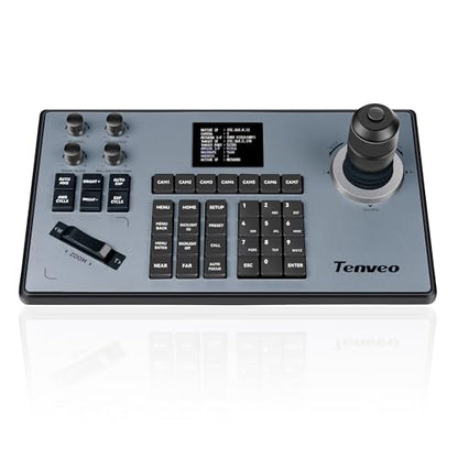 Tenveo Paquete de cámara VL12U y controlador KB200 - Cámara PTZ 12X 4K con HDMI/USB3.0/LAN (PoE) y controlador PTZ Controlador de teclado Joystick para servicios de adoración de la iglesia Conferencia