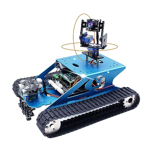 Yahboom Kit de robot AI chasis de tanque para Raspberry Pi 4B Kit de inicio de cámara Python Programable Proyecto de ciencia electrónica DIY robótica de coche inteligente para mayores de 16 años