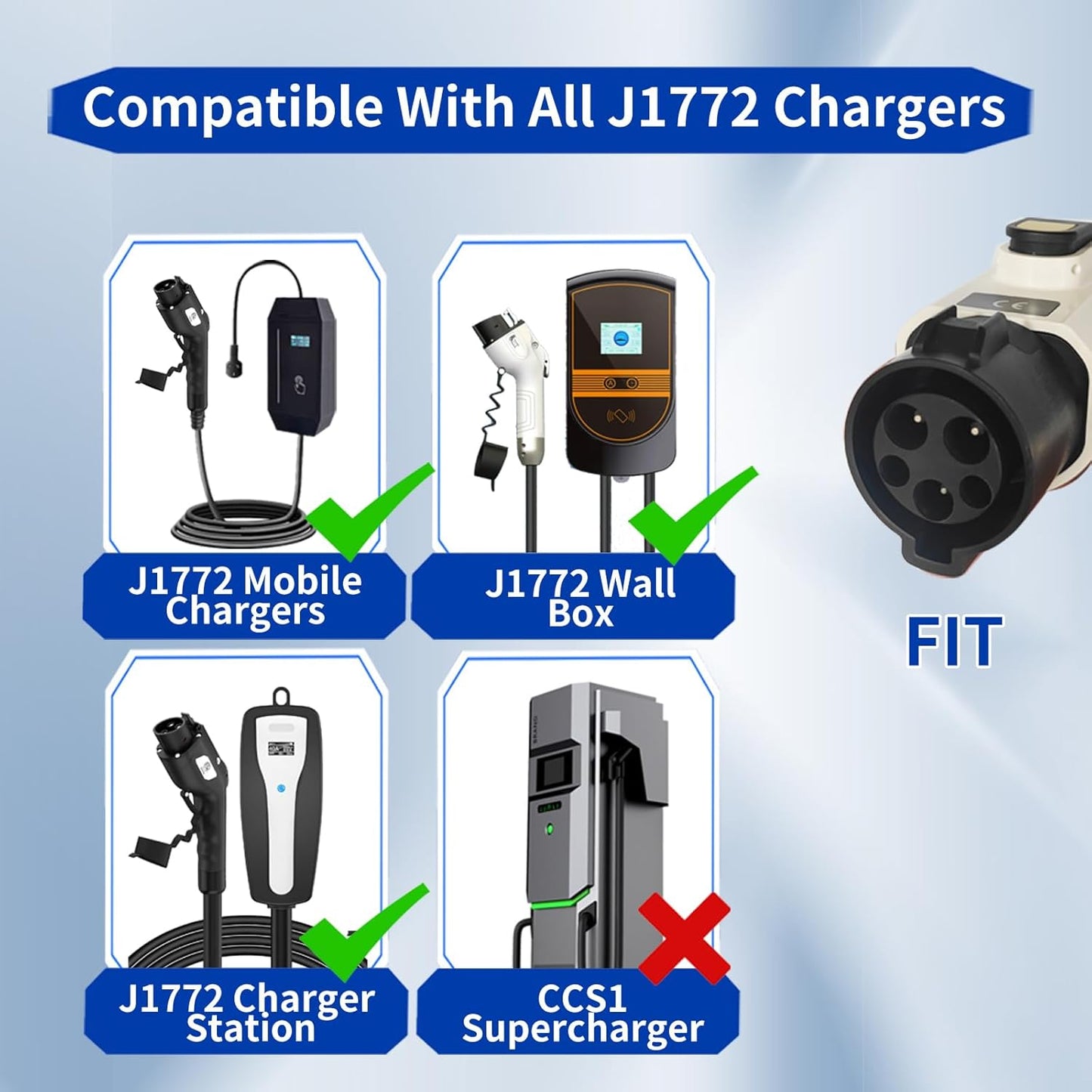 Adaptador de carga EV tipo 1 a GBT Adaptador de carga para vehículos eléctricos SAE j1772 a GBT EV Adaptador de carga