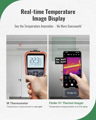 Finder S1 - Cámara térmica para Android, resolución IR de 96 x 96 pulgadas, cámara de imágenes térmicas con súper resolución en vivo, cámara termográfica para teléfonos y tabletas Android,