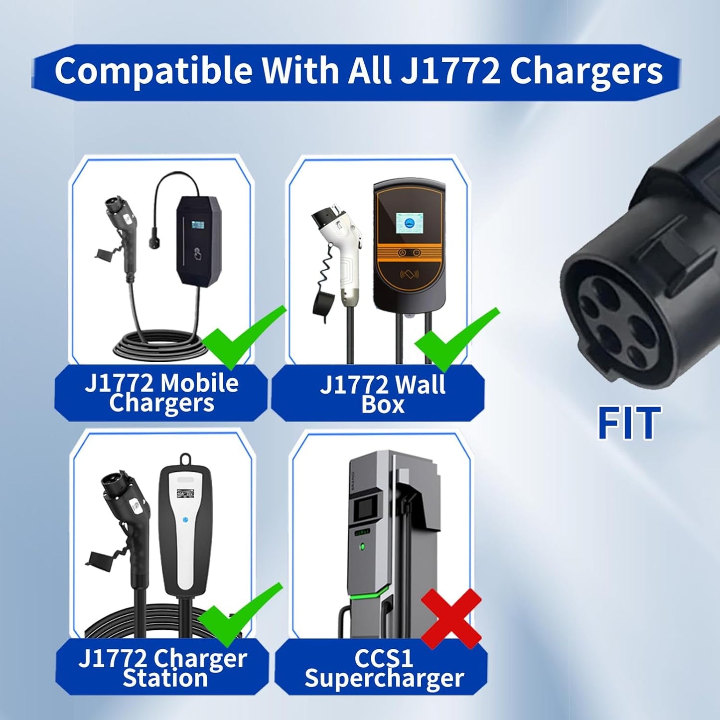 Adaptador de carga EV tipo 1 a GBT Adaptador de carga para vehículos eléctricos SAE j1772 a GBT EV Adaptador de carga