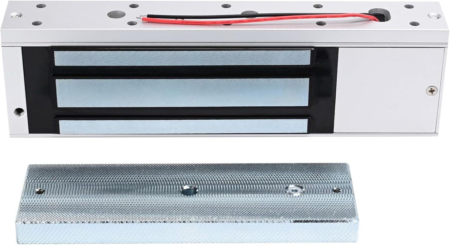 Kit de sistema de control de acceso de puerta de huellas dactilares impermeable, incluye una cerradura magnética de 1200 libras, teclado RFID, controles remotos, botón de salida, teclado de entrada y