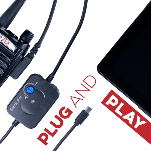 BTECH APRS-K1 PRO - Cable de interfaz de audio multifunción - Adaptador TNC universal USB-C con PTT automático integrado y E/S de audio, compatible con APRSpro, APRSDroid