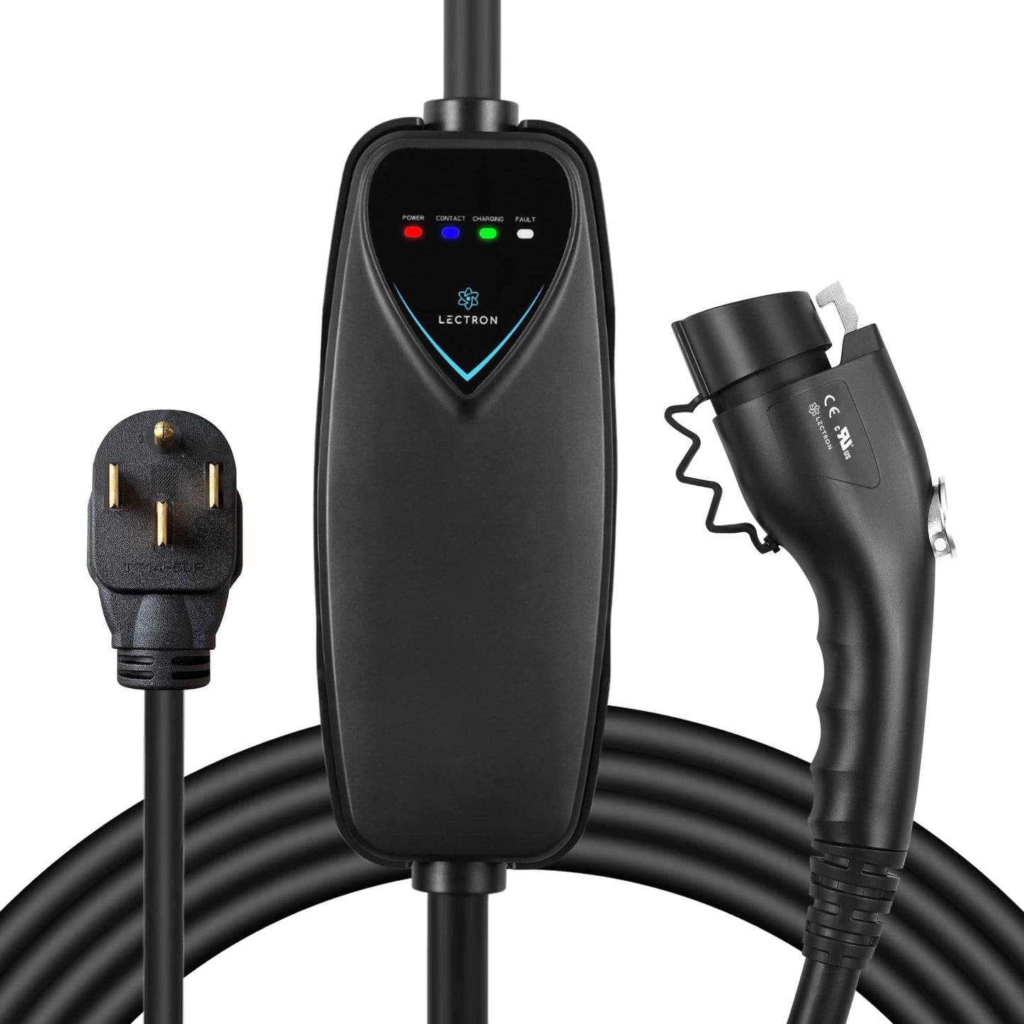 Lectron Cargador EV de nivel 2 – Certificado ETL, 240 V, 40 amperios, enchufe NEMA 14-50, cable de extensión de 16 pies y cable J1772 ‎LECHG 14-50-40 ABLKUS