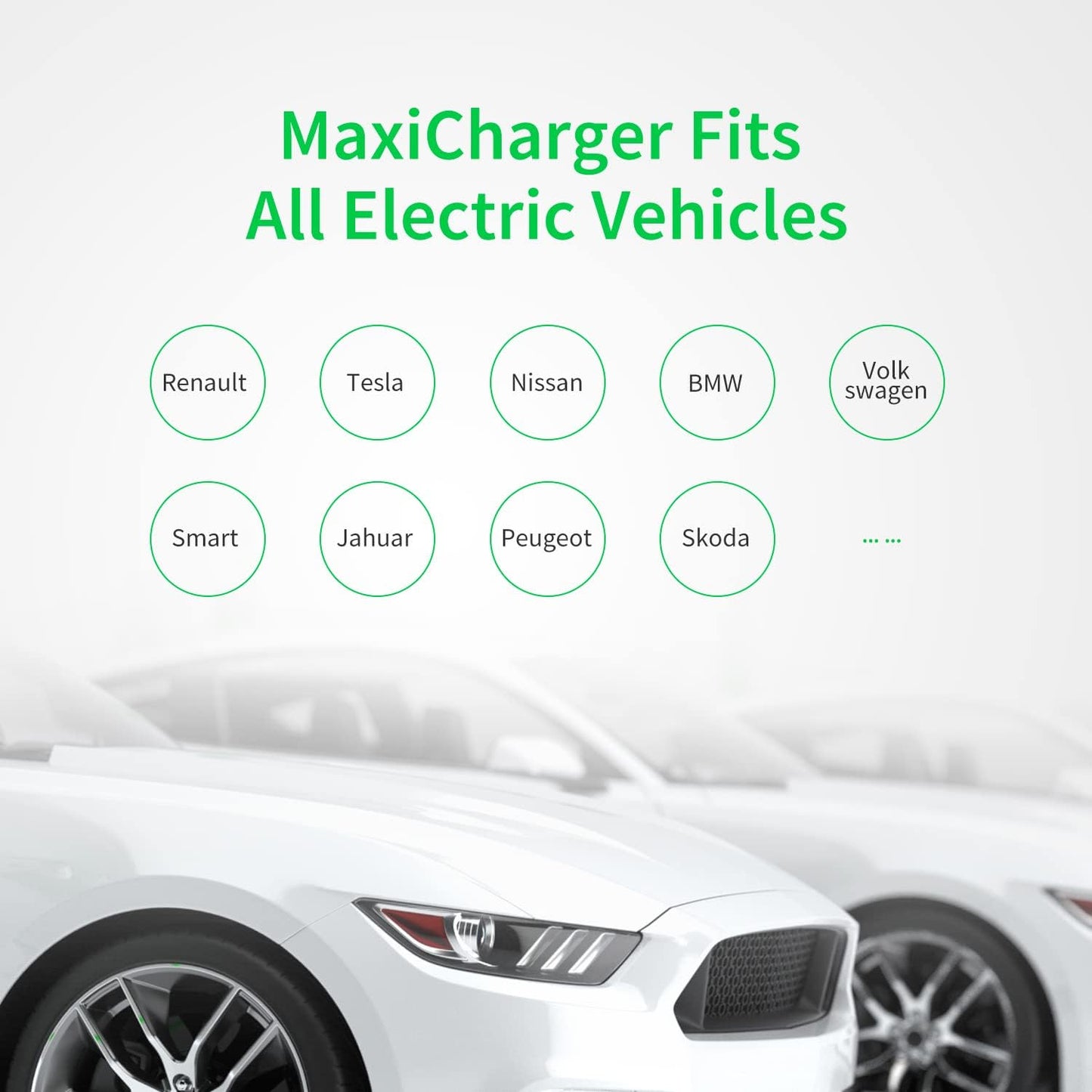 Autel MaxiCharger Home Smart - Cargador de vehículo eléctrico (EV), 50 amperios nivel 2 Wi-Fi y Bluetooth habilitado EVSE, estación de carga de coche para interiores y exteriores, con funda en el cuerpo y cable premium de 25 pies