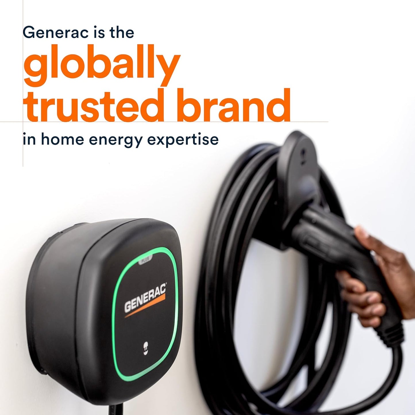 Generac Cargador de vehículo eléctrico (EV) Nivel 2 Plus, 48 AMP, carga rápida, ultra compacto con cable de 25 pies, gestión de aplicaciones WiFi y Bluetooth, compatible con Alexa y Google Home, PUP2-U-1-6-C-GC2