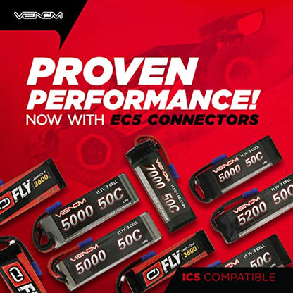 Venom Drive Series 50C 3S - Batería LiPo RC de 5200 mAh 11.1 V, polímero de litio de 3 celdas, conector de silicona suave y compatible con 2WD, 4WD, camión y Buggies