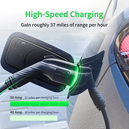 Autel MaxiCharger Home Smart - Cargador de vehículo eléctrico (EV), 50 amperios nivel 2 Wi-Fi y Bluetooth habilitado EVSE, estación de carga de coche para interiores y exteriores, con funda en el cuerpo y cable premium de 25 pies