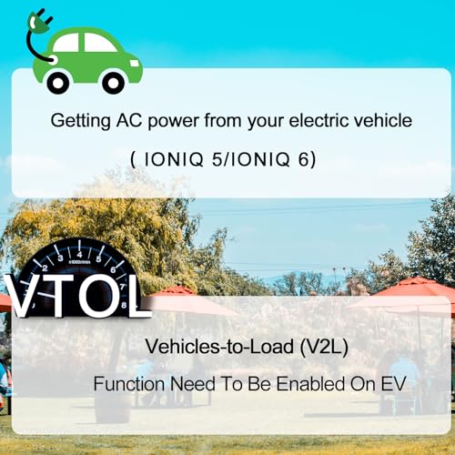 GUWIEYG J1772 V2L Cargador eléctrico para vehículo, compatible con Hyundai Ioniq 5 Ioniq 6, adaptador de vehículo a carga de 16 amperios, 110 V, enchufe descargador lateral del coche