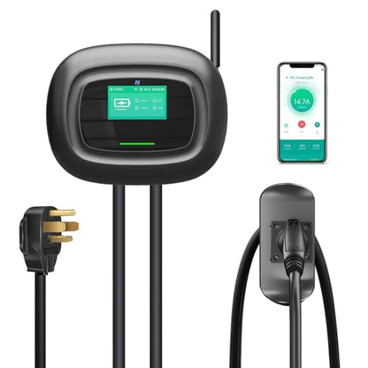 Cargador EV de nivel 2 compatible con J1772 EVS - Cargador EV de 240 V y 40 amperios Nivel 2 Estación de carga de pared EV Cargador de EV para el hogar con cable de carga de 25 pies NEMA 14-50 Plug