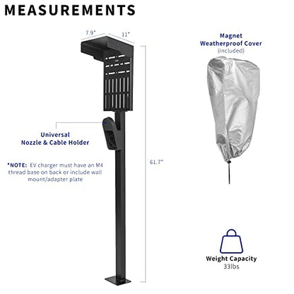 VIVO Soporte de carga para vehículos eléctricos al aire libre, campana de protección contra la intemperie, pedestal para estación de carga, montaje en el suelo, todo tipo de clima, pila de vehículo