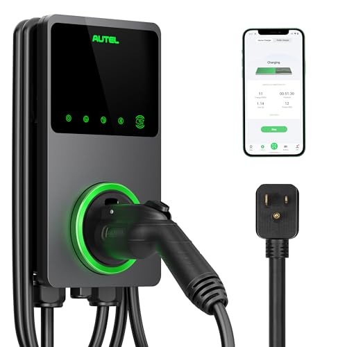 Autel MaxiCharger - Cargador inteligente para vehículos eléctricos (EV), 40 amperios nivel 2 Wi-Fi y Bluetooth habilitado EVSE, estación de carga para interiores y exteriores, Maxi US AC W10-N6