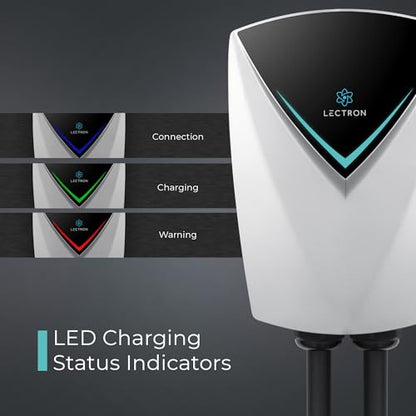 Lectron Estación de carga de vehículos eléctricos de 48 amperios, potente cargador EV de nivel 2 (240 V) con enchufe NEMA 14-50/cableado, V-Box Pro compatible con todos los vehículos eléctricos J1772