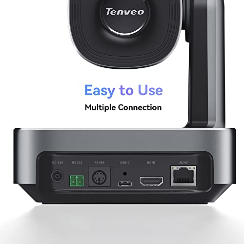 Tenveo Paquete de cámara VL12U y controlador KB200 - Cámara PTZ 12X 4K con HDMI/USB3.0/LAN (PoE) y controlador PTZ Controlador de teclado Joystick para servicios de adoración de la iglesia Conferencia