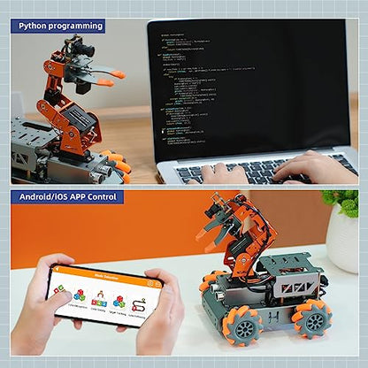 MatserPi - Brazo robótico para Raspberry Pi, programación de código abierto, AI Vision 5DOF/Axis Robótica, kits de coche inteligente para adolescentes y adultos, robot de construcción educativo