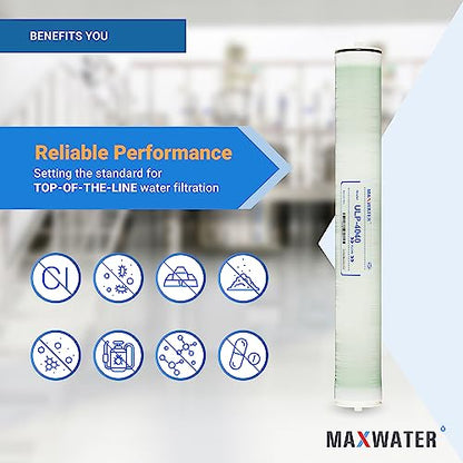 Max Water Membrana RO comercial 4040 de ósmosis inversa (ULP-4040: 2600GPD) tamaño 4 "x 40" bueno para industrial, agrícola, toda la casa y más