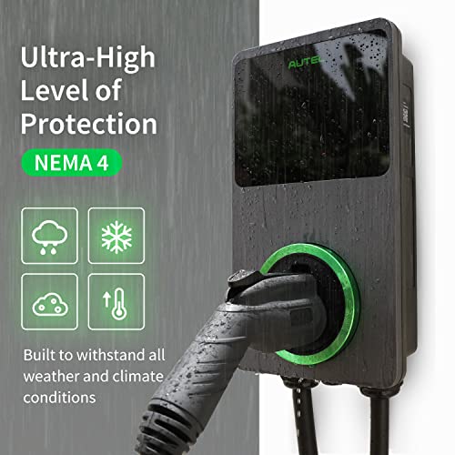 Autel MaxiCharger - Cargador inteligente para vehículos eléctricos (EV), 40 amperios nivel 2 Wi-Fi y Bluetooth habilitado EVSE, estación de carga para interiores y exteriores, Maxi US AC W10-N6