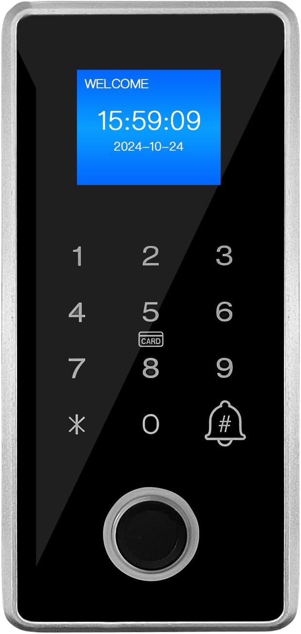 Kit de sistema de control de acceso de puerta de huellas dactilares impermeable, incluye una cerradura magnética de 1200 libras, teclado RFID, controles remotos, botón de salida, teclado de entrada y