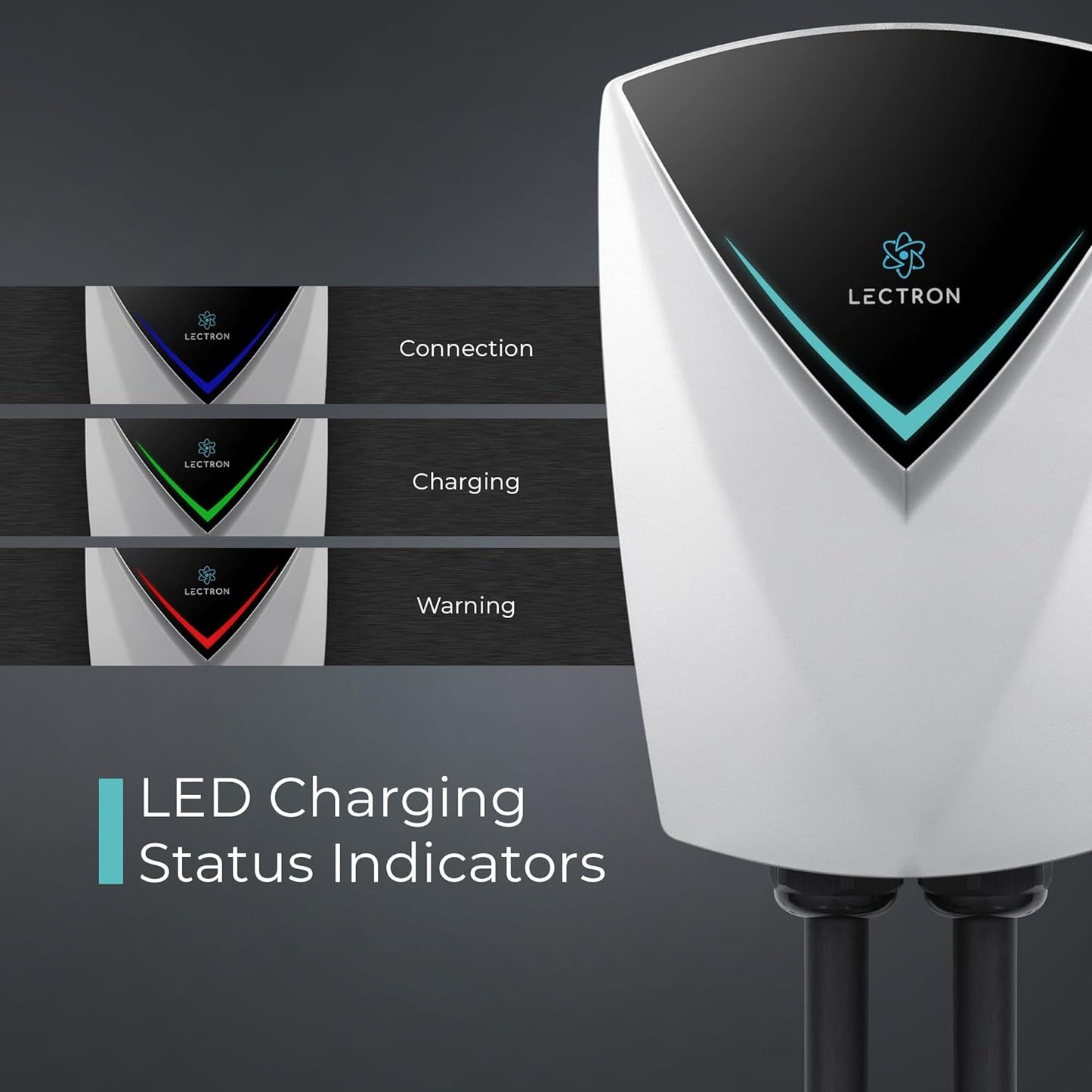 Lectron Estación de carga de vehículos eléctricos de 48 amperios, potente cargador EV de nivel 2 (240 V) con enchufe NEMA 14-50/cableado, V-Box Pro compatible con todos los vehículos eléctricos J1772