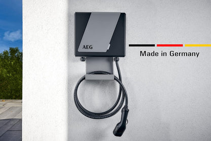 AEG Wallbox - Base de Carga para Coches eléctricos/híbridos, 11 kW, sin Interruptor FI Tipo B, Negro y Gris