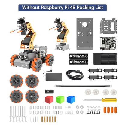 MatserPi - Brazo robótico para Raspberry Pi, programación de código abierto, AI Vision 5DOF/Axis Robótica, kits de coche inteligente para adolescentes y adultos, robot de construcción educativo