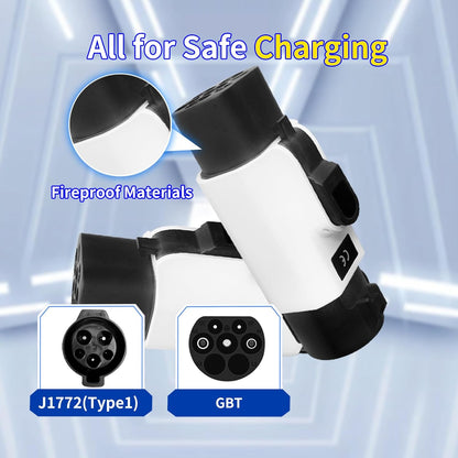 Adaptador de carga EV tipo 1 a GBT Adaptador de carga para vehículos eléctricos SAE j1772 a GBT EV Adaptador de carga