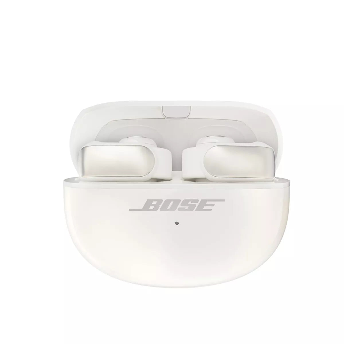 Audífonos inalámbricos Bose Ultra Open, edición Diamond 60th, con funda ahumada en blanco