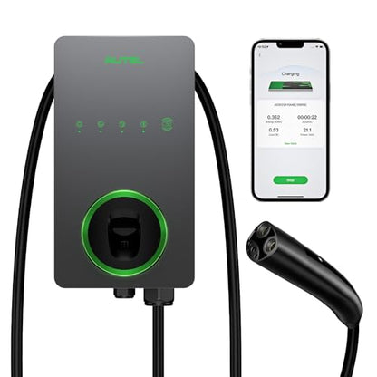 Autel NACS - Cargador inteligente para vehículos eléctricos de nivel 2 para el hogar, hasta 50 amperios, estación de carga eléctrica eléctrica de 240 V cableada, estación de carga ‎AC LW-106001424