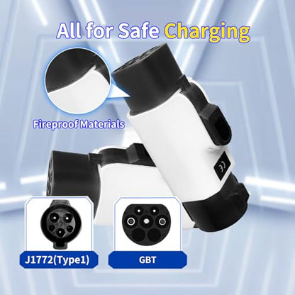 Adaptador de carga EV tipo 1 a GBT Adaptador de carga para vehículos eléctricos SAE j1772 a GBT EV Adaptador de carga