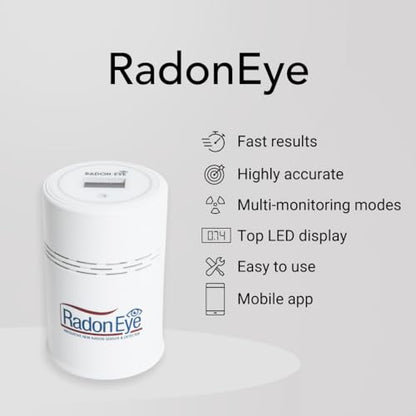 Detector monitor inteligente de radón Radon Eye RD200, para pruebas de propietarios de casa, teléfono inteligente permitido