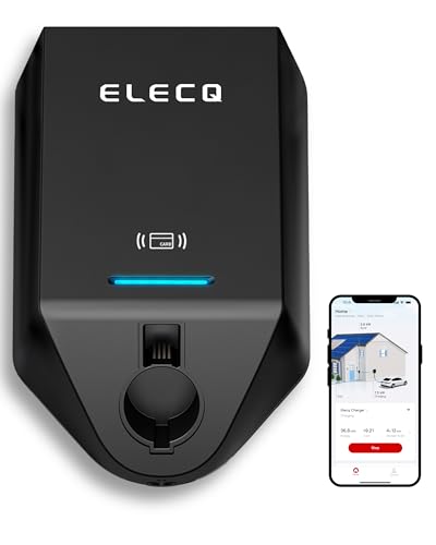 Cargador EV de nivel 2 de 50 A, modo de carga solar y gestión activa de carga, cargador eléctrico fácil de instalar, estación de carga de vehículos eléctricos controlada por aplicación con cable