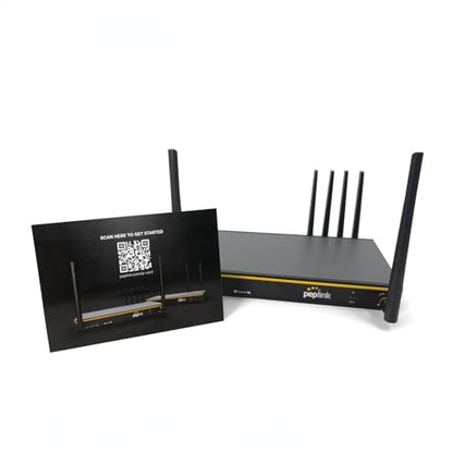 Peplink B One 5G - Router WiFi celular Gigabit Dual WAN para Internet inalámbrico - Rendimiento de 1 Gbps, Wi-Fi 6, doble banda, 4 puertos LAN, soporta 150 usuarios, configuración de la aplicación