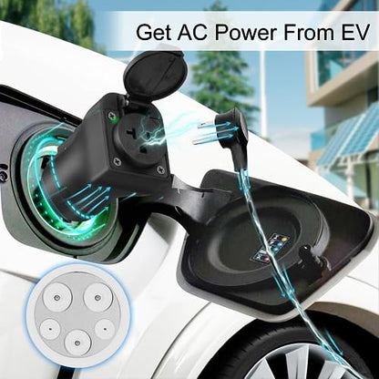 GUWIEYG J1772 V2L Cargador eléctrico para vehículo, compatible con Hyundai Ioniq 5 Ioniq 6, adaptador de vehículo a carga de 16 amperios, 110 V, enchufe descargador lateral del coche