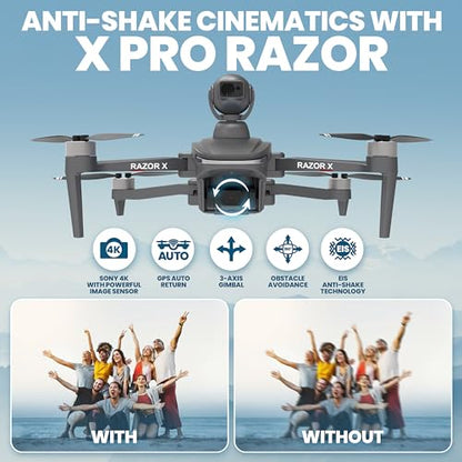 Drone con cámara X Pro Razor 4K 	‎DCX-Razor-X2