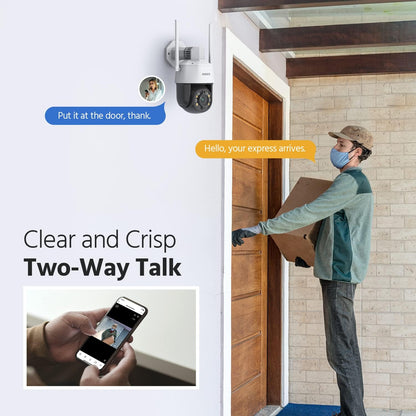 ANNKE Cámara de seguridad PTZ de 5 MP para exteriores, seguimiento automático de zoom óptico 20X, cámara de seguridad WiFi de 2.4 GHZ con detección humana AI, visión nocturna a color, conversación bidireccional, tarjeta SD de hasta 128 GB (no incluida)