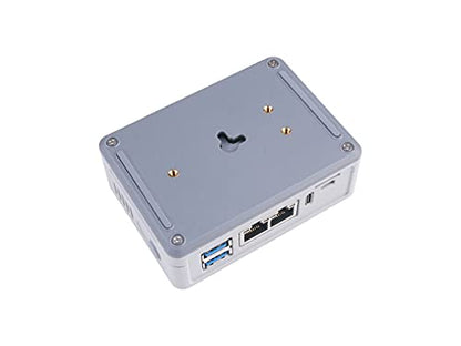 Seeed Studio Mini router con Raspberry Pi CM4 de 4 GB RAM/32 GB eMMC y una funda, NIC Ethernet Gigabit dual, OpenWrt preinstalado, periféricos de E/S con disipador de calor de aluminio para proyectos de cámara.