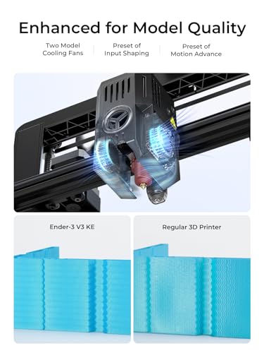 Creality Impresora 3D Ender-3 V3 KE, 500mm/s Velocidad de Impresión Impresora 3D, CR Touch Auto Nivelación, Sprite Extrusor Directo Acero Rígido Eje X Lineal, Impresión de 300 ℃, 220x220x240mm