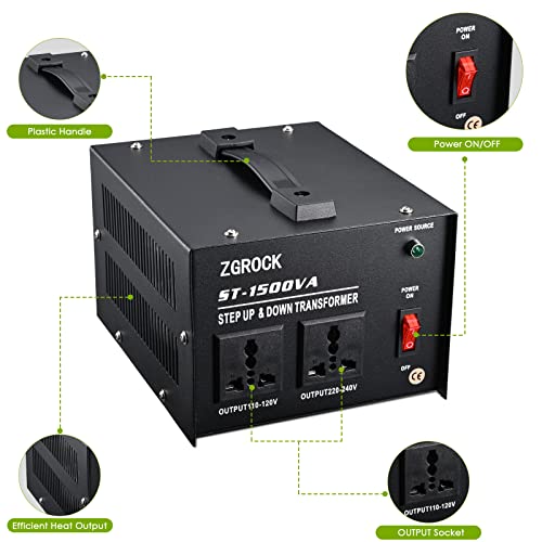 ST-5000 Transformador de Voltaje Convertidor con Medidor - Paso  Arriba/Abajo - Transformador Regulador de Voltaje 110V/220V