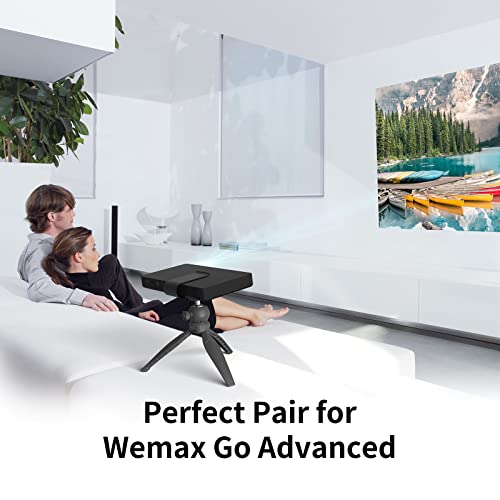 WEMAX Go Advanced Proyector láser portátil con soporte de trípode para mini proyector, 600 lúmenes ANSI, batería de 1.5 horas