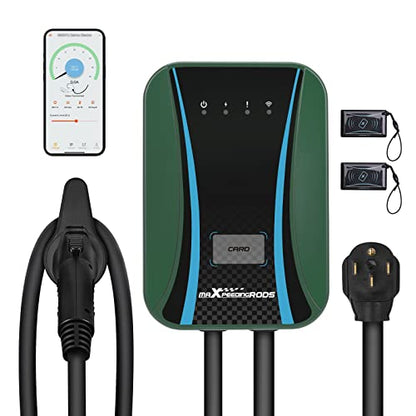 maXpeedingrods Cargador EV de hasta 48amp para Tesla, estación de carga inteligente vehículos eléctricos Wi-Fi 240V J1772 pared EVSE IP65