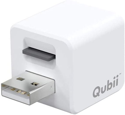 Qubii Pro - Dispositivo de almacenamiento de fotos para iPhone y iPad, copia de seguridad automática de fotos y vídeos [tarjeta microSD no incluida] - gris espacial