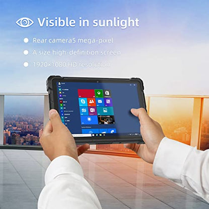 HIGOLEPC - Tableta resistente con Windows 10 PRO de 64 bits, pantalla de 10.1 pulgadas, MIL-STD-810G, batería de 16000 mAh, Intel Gemini Lake N4120, 8 GB RAM/128 GB ROM, cámaras de 5MP y 2 MP, para campo de trabajo empresarial.