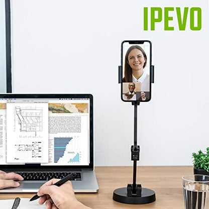 IPEVO Uplift brazo multiángulo para teléfonos inteligentes, soporte de teléfono multi-articulado para comunicación visual y presentaciones