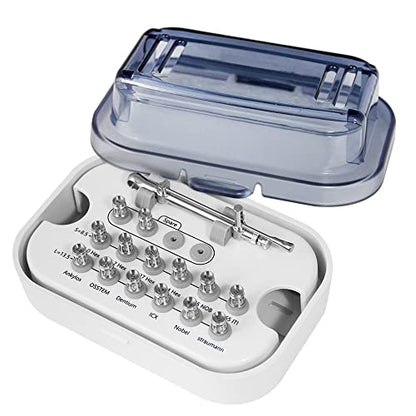 Llave dinamométrica de implante dental universal 10-70NCM con controladores y llave (14 controladores)
