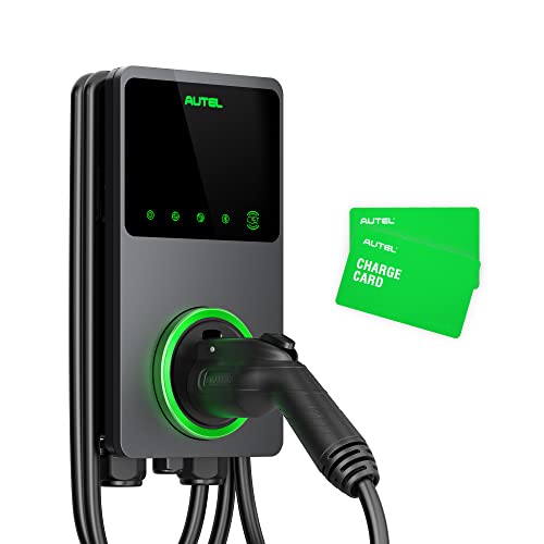 Autel MaxiCharger Home - Cargador inteligente de vehículo eléctrico (EV), 50 amperios nivel 2 Wi-Fi y Bluetooth EVSE con tarjetas RFID