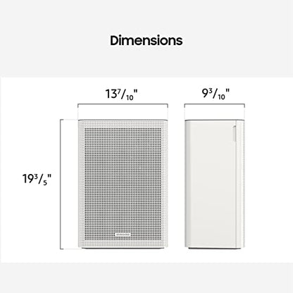 SAMSUNG Bluesky - Purificador de aire compacto, sistema de filtración para el hogar para habitaciones pequeñas con purificación inteligente, monitoreo y control remoto, modos automático y de sueño, AX26BG3100GG, gris