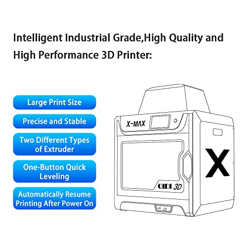 R QIDI TECHNOLOGY Impresora 3D inteligente grado industrial X-max impresión de alta precisión con ABS PLA TPU filamento flexible QDMAX201905