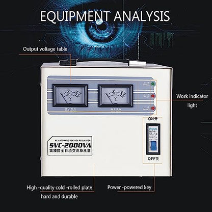 Estabilizador de voltaje doméstico, estabilizador de corriente monofásico de 220 V para uso doméstico con protección contra sobretensión, acondicionador de energía para electrodomésticos inestables