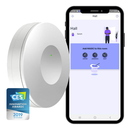 Sensor de presencia inteligente RoomMe – Detección de presencia de nivel de habitación específica para personas mediante smartphones registrados