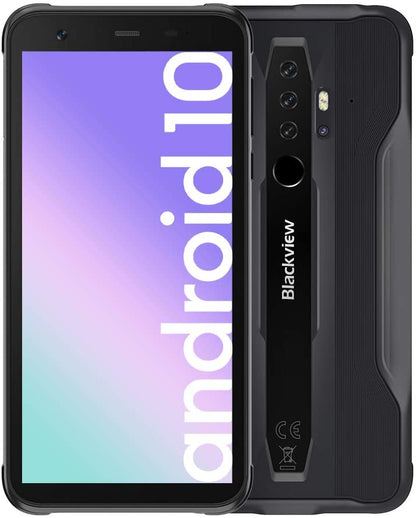 Blackview BV6300Pro (2020) Android 10 Celulares resistentes, 16 MP HDR Quad Cámaras traseras, 6 GB + 128 GB IP68/69K Smartphone, 4380 mAh Batería Carga inalámbrica 0.457 in Slim Body 4G - Negro